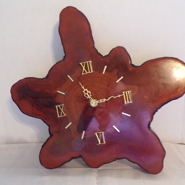Vintage Wood Slab Clock Etsy UK