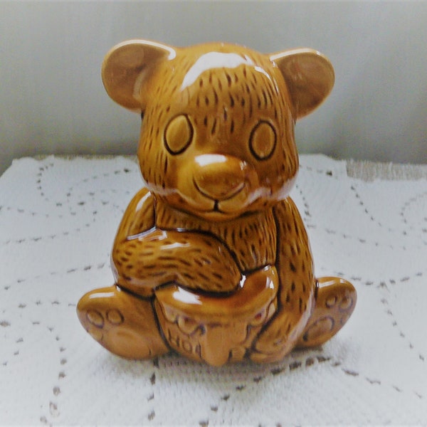 Baby Bear Honey Pot Ceramic, 2 Piece Honey Jar