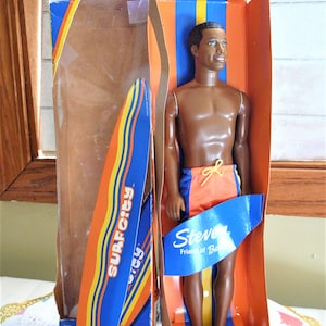 Vintage Surf City Steven African American Doll Mattel 2000 in Box 28423 Barbie Freund