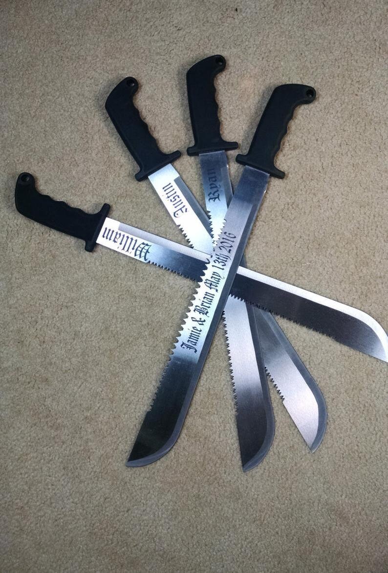 Conjunto de 4 Machetes personalizados grabados por láser de Etsy