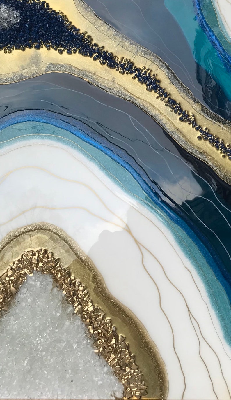 Epoxy resin art large Resin wave art Wall art abstract Etsy