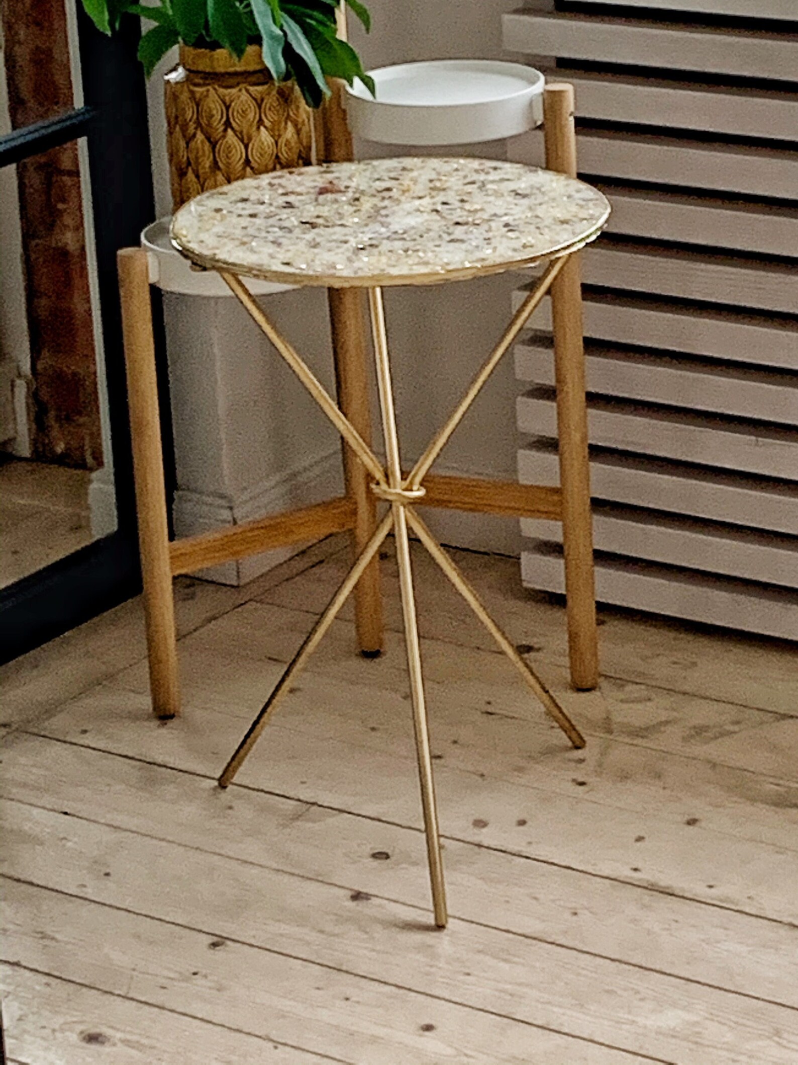 Boho flower resin table White round coffee table Epoxy resin Etsy