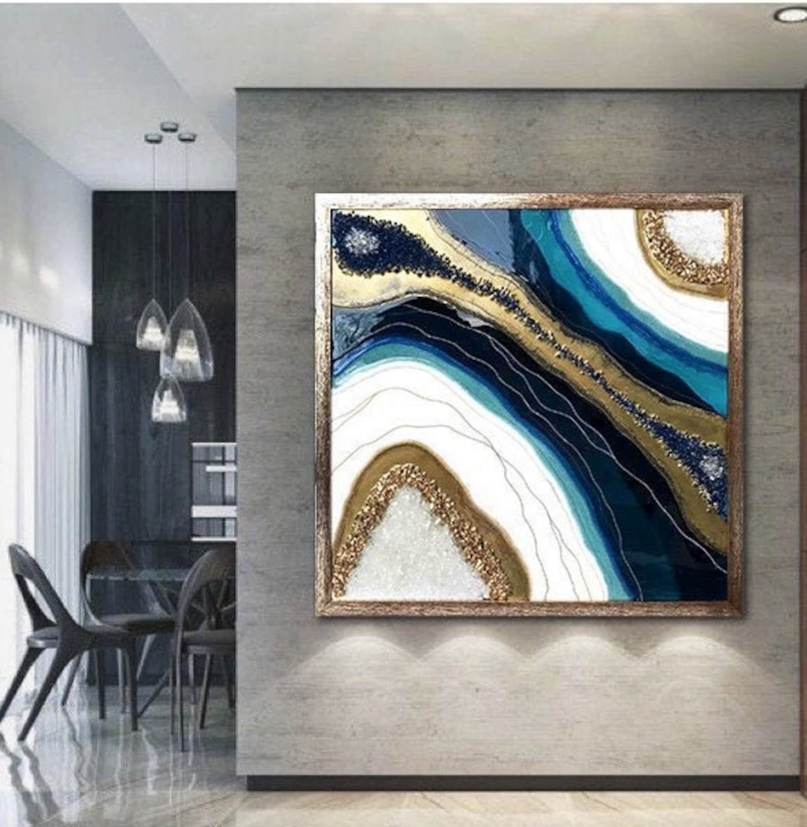 Epoxy Resin Art Large Resin Wave Art Wall Art Abstract Etsy