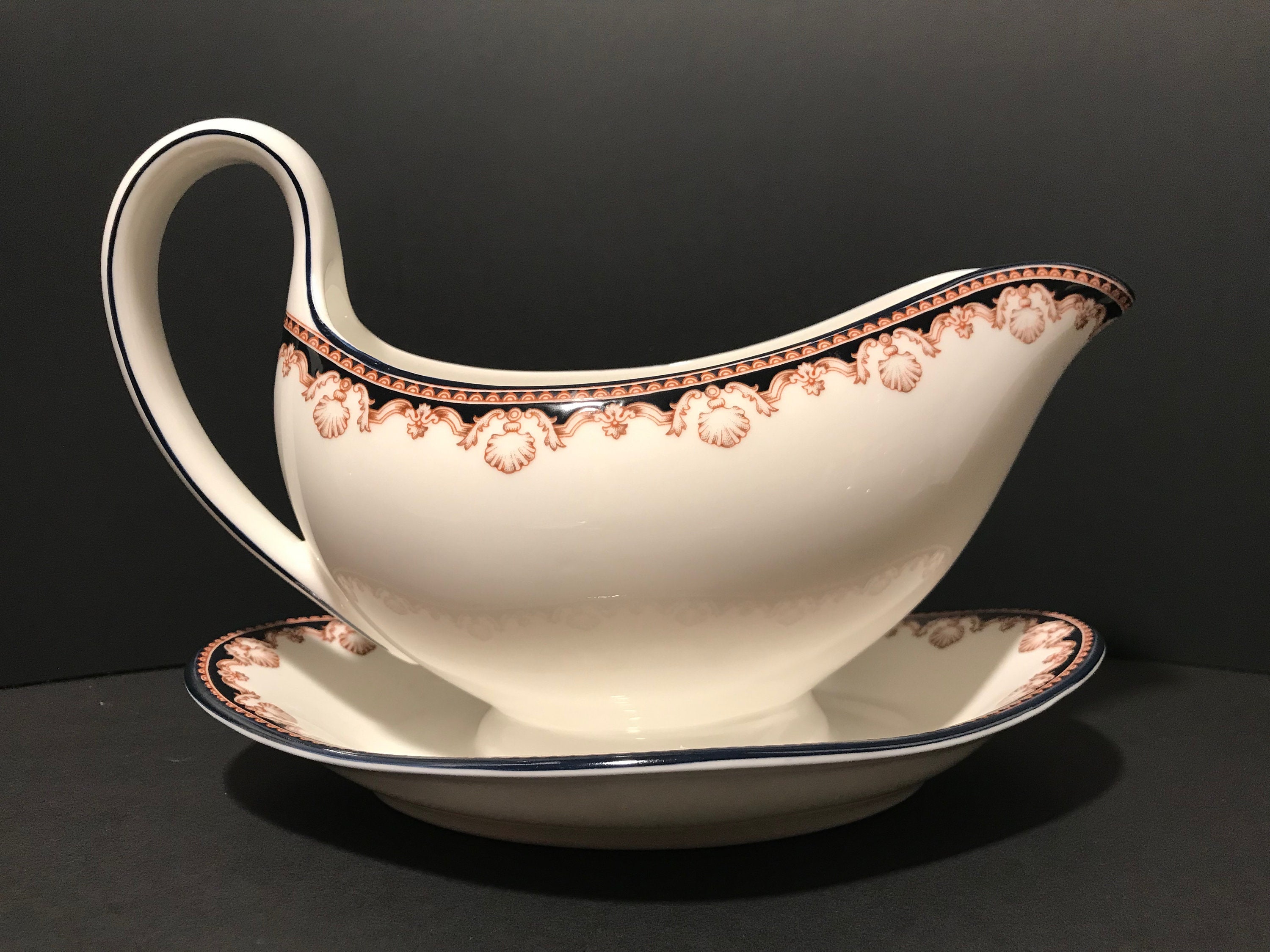 Wedgwood Medici Fine Bone China Gravy Boat with Attached Etsy