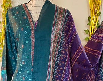 Pakistani Lawn Salwar Kameez: Bin Saeed Designer Casual Suit