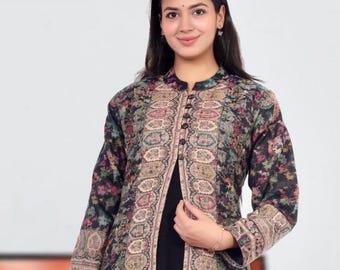 Kashmiri Kani Wool Coat Set, Traditional 3-Piece Winter Outfit
