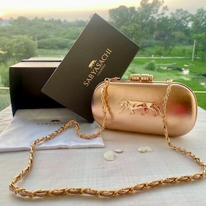 Rose Gold Sabyasachi-Inspired Clutch: Wedding Evening Bag