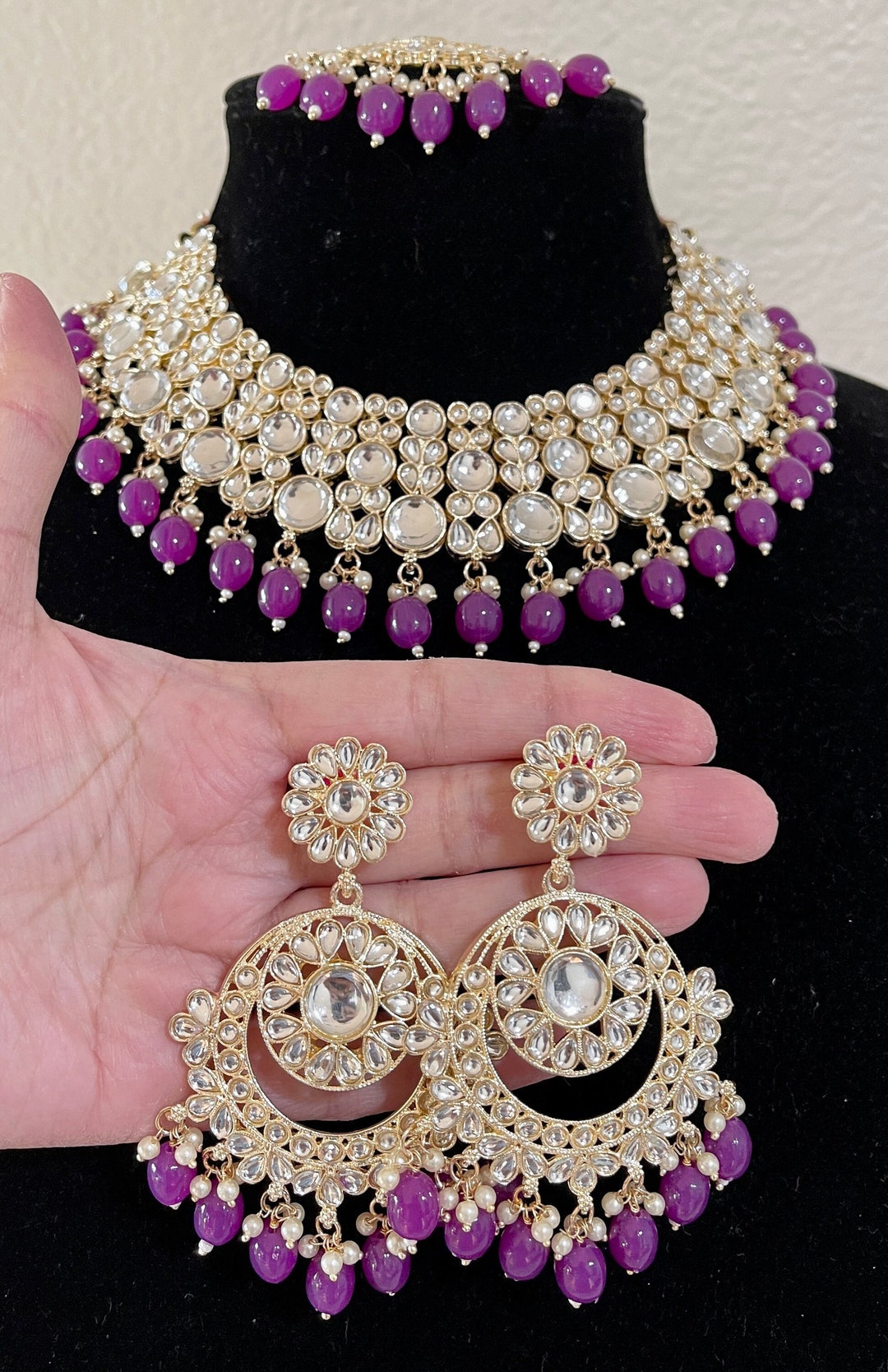 Kundan Jewelry Set, Kundan Necklace Set, Indian Kundan Jewelry Set Etsy