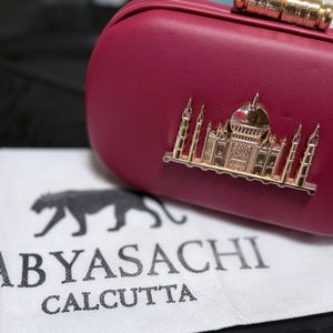 Sabyasachi Inspired Taj Mahal Clutch: Metallic Rose Evening Bag