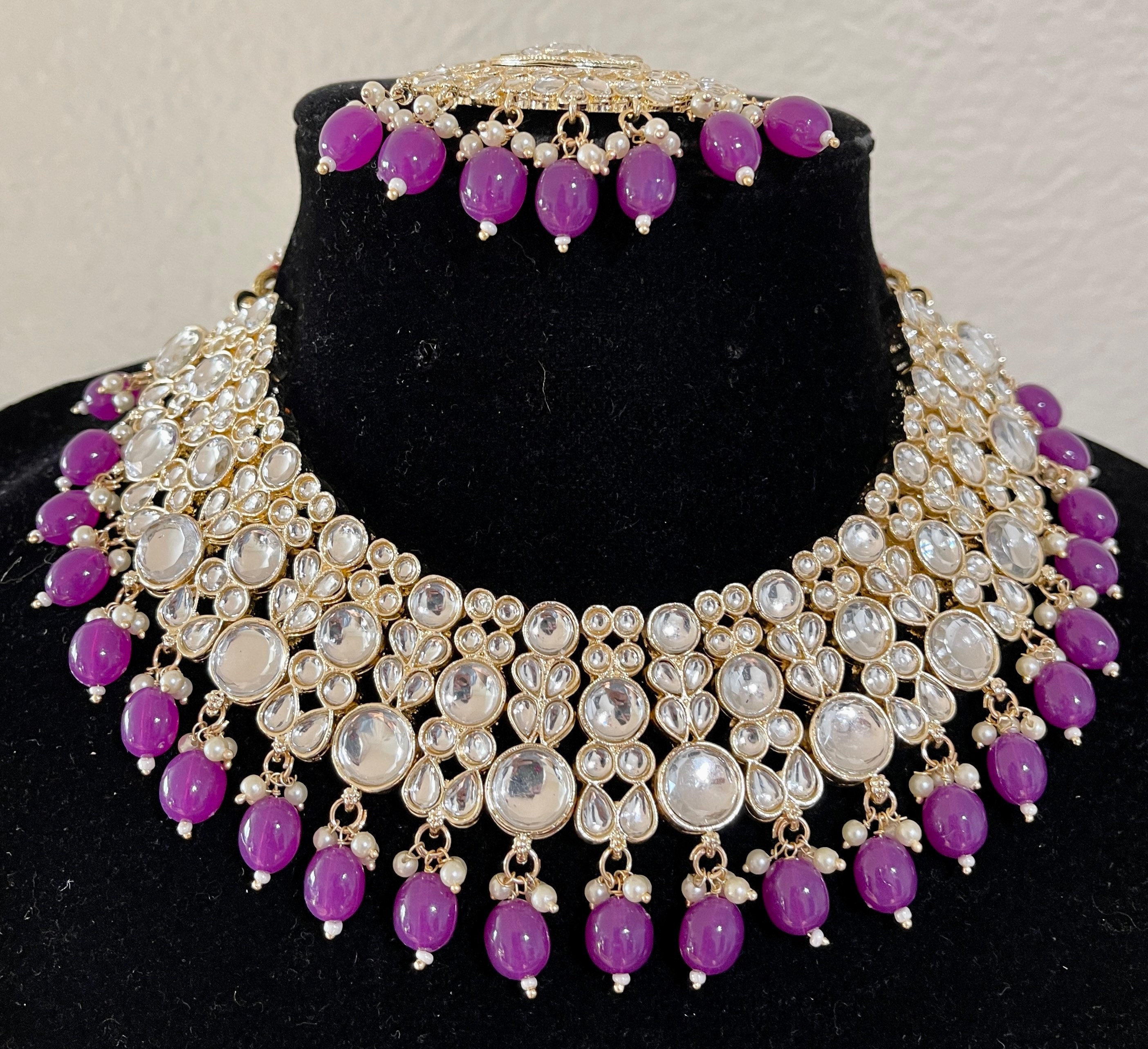 Kundan Jewelry Set, Kundan Necklace Set, Indian Kundan Jewelry Set Etsy