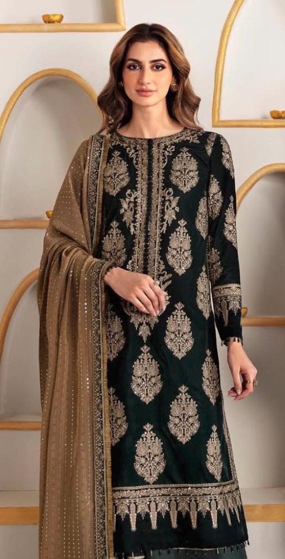open lace back dress The Most Elegant Velvet Evening Party Dress Prices and Velvet Dress Designs   Shazia Yasin