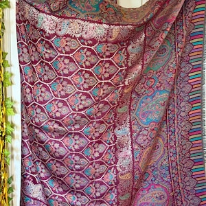 Kashmiri kani shawl, wrap, scarf, pashmina kani shawl, wrap , scarf, kani shawl