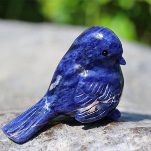 2.4&#39;&#39; Natural Sodalite Carved bird，Crystal bird，bird Statue，bird Carving，Home Decor,Crystal Healing,Christmas gift 1PC