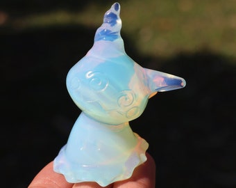 2&quot; Opalite Carved Mimikyu,Mimikyu Carving,Crystal Mimikyu,Pokemon Carving,Crystal Healing,Home Decor,Mineral specimen,Crystal Gifts