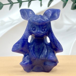 2.3&#39;&#39; Natural Hand carved Blue aventurine Ice ibrahimovic，quartz crystal，Pokemon characters，Holiday gift，Crystal ornament，Crystal healing