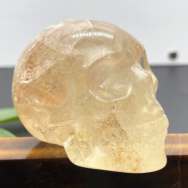 2'' Natural Hand Carved Citrine Skull，Crystal Skull，Skull Carved，Gemstone Carved Skull，Crystal Skull Healing Stone,Crystal Gifts