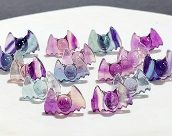 Mini Natural Rainbow Fluorite Carved ，Fluorite Carved bat,Crystal bat ,Bat pendant ,Fluorite bat, Crystal Pendant,Healing，Halloween gifts