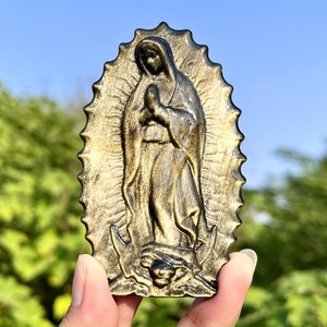 3+'' Obsidiana dorada natural tallada María, Cristal de cuarzo María, Estatua de María, María dorada, Regalo de cristal, Adorno de cristal, Curación de cristal