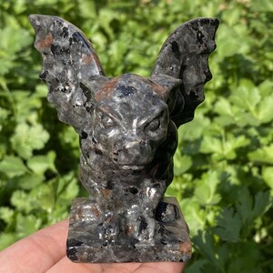 Gargoyle In Ossidiana Naturale Intagliata Da 2,2'', Gargoyle Di - Foto 5