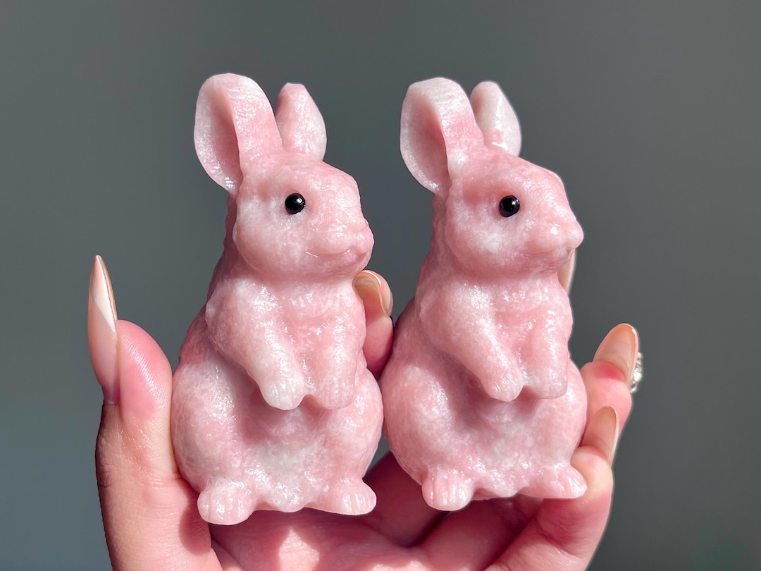 3.15''natural Pink Opal Carved Rabbit, Thanksgiving Crystal Rabbit Gift ...