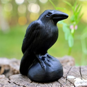 2.6&#39;&#39; Natuurlijke Obsidiaan Gesneden Kraai, Kristallen Kraai, Kristallen Schedel, Obsidiaan Kraai, Kwartskristal, Kristallen Kraai, Kerstcadeau 1PC