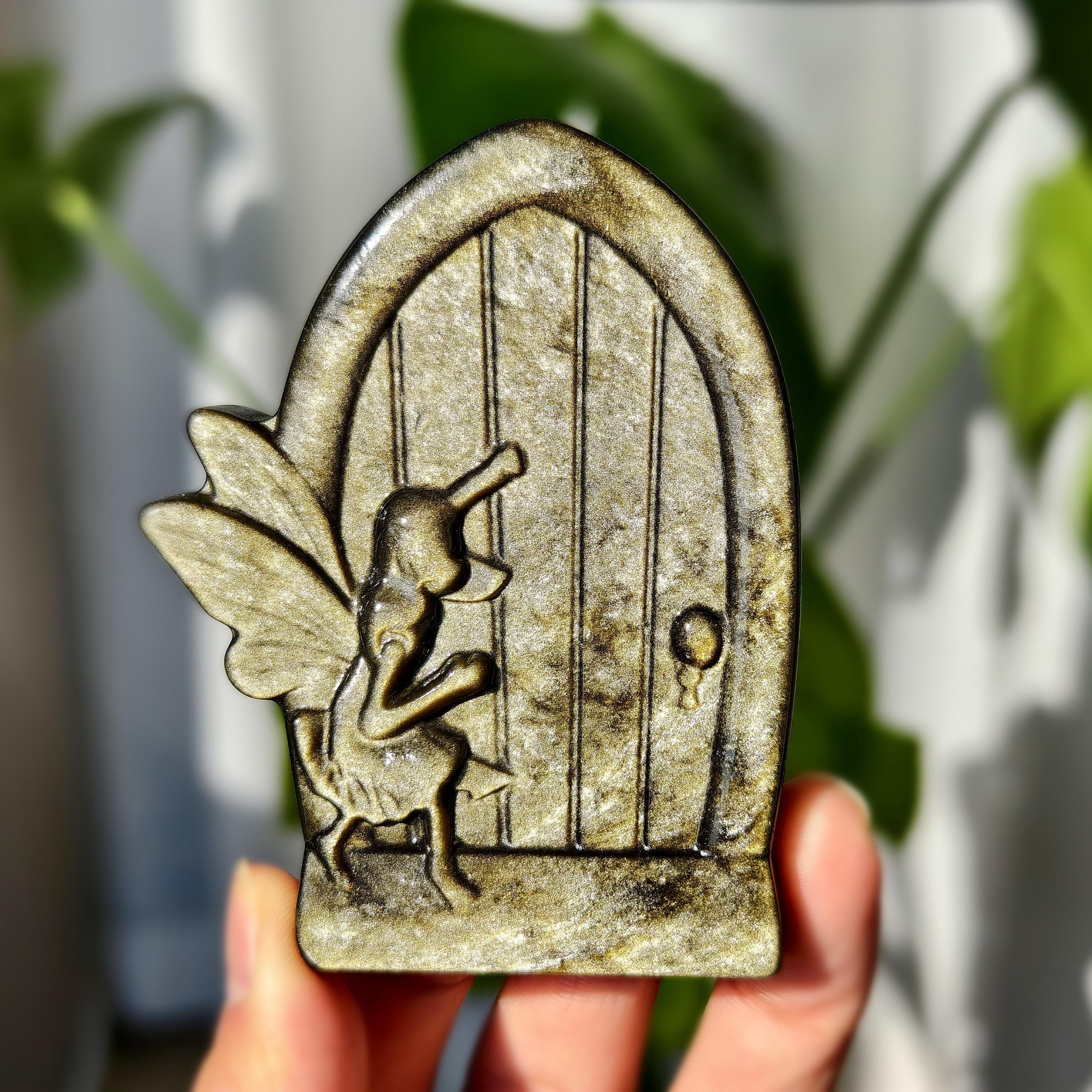 3.4'' Natural golden obsidian carved Fairy，Quartz Crystal Fairy，Fairy Statue ，golden Fairy，Crystal gift，Crystal ornament，Crystal Healing