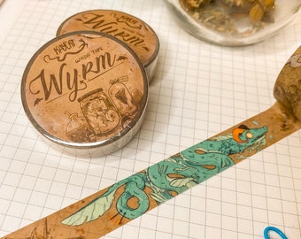Dragon Wyrm Serpent Fantasy Medieval Washi Tape