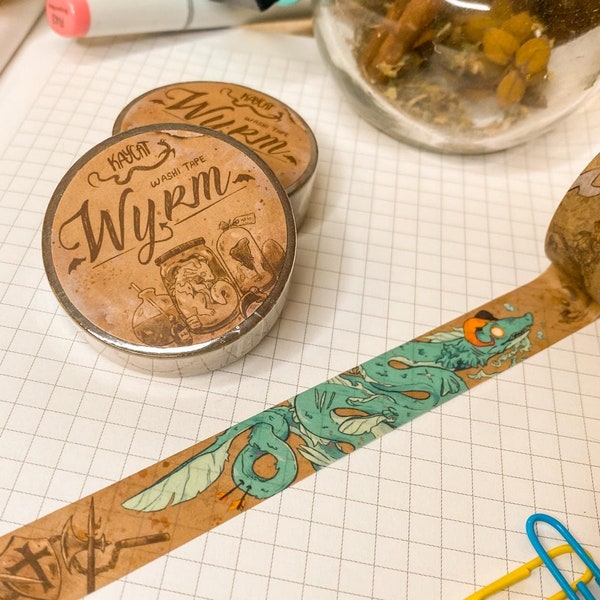 Dragon Wyrm Serpent Fantasy Medieval Washi Tape