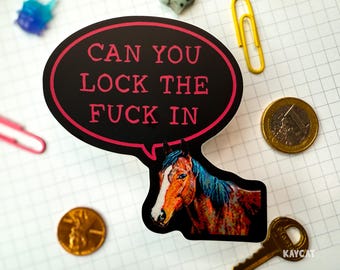 Lock In Horse Funny Meme Cute Motivatioal Inspirational Vinyl Sticker