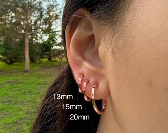 Rose Gold Square Hoop Clip on Earrings/Minimalist Clip On Earrings for Men & Women/Invisible Clip On Earrings/Square Ear Cuff/No Piercing
