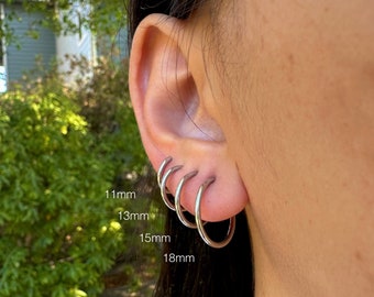Silber Hoop Ohrringe/Ohrringe/Ohrringe für Männer & Frauen/unsichtbare Clips/ohne Piercing