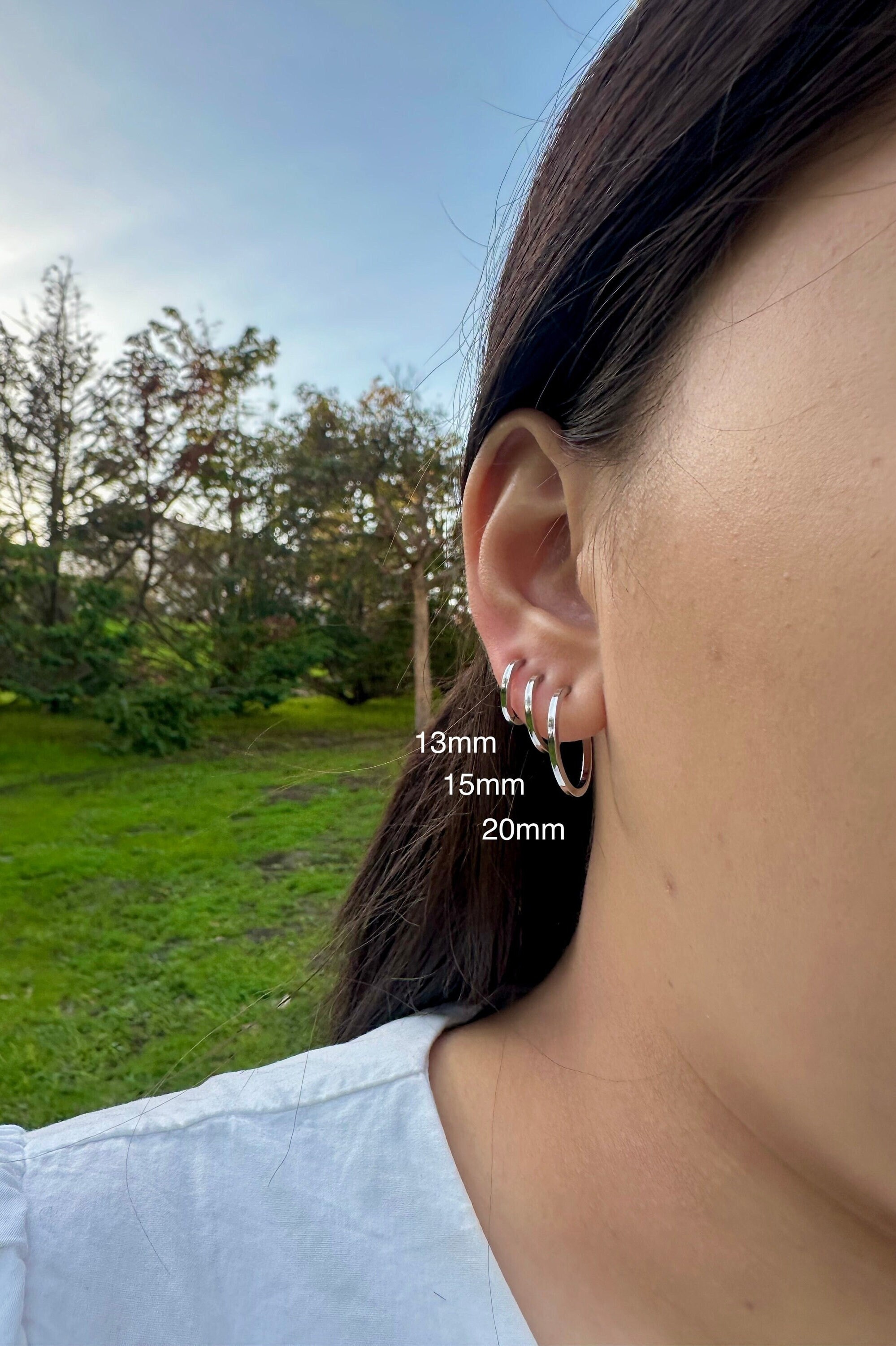 Silver Square Hoop Clip on Earrings/Minimalist Clip On Earrings for Men & Women/Square Ear Cuff/ Invisible Clip On Earrings/No Piercing
