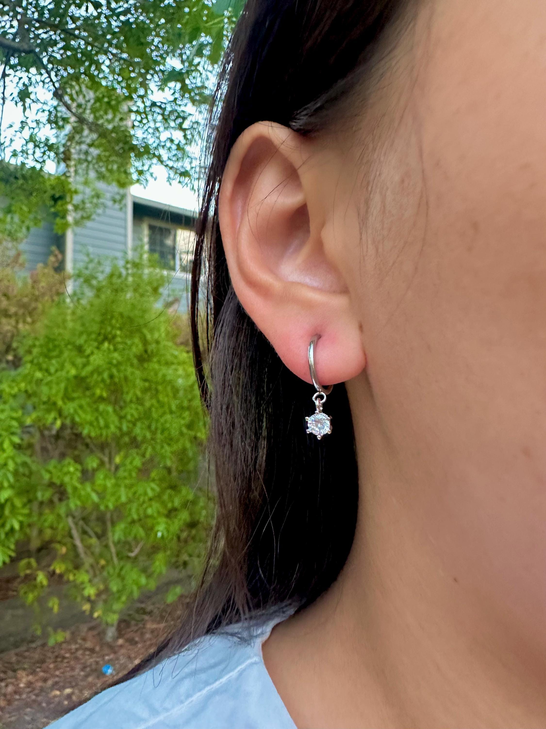 cubic zirconia nickel free titanium earrings