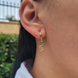Snake Clip On Earrings/Minimalist Dainty Clip On Earrings for Women/Serpent Dangle Hoop Earrings/Edgy Slithering Snake Clip On Hoop Earrings