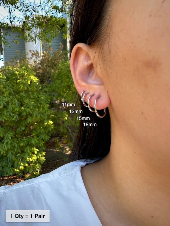 Clip on silver hoop earrings shop