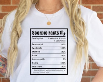 Scorpio Facts T-Shirt, Scorpio Zodiac Youth Shirt, Astrology, Horoscope Toddler Shirt, Funny Shirt for Women, Scorpio Birthday Outfit