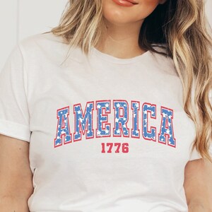 American 1776 Shirt, Retro America T-Shirt, Independence Day, 4th Of July T-Shirt, Fourth Of July Clothing, USA Flag Shirt, Patriotic Tee
