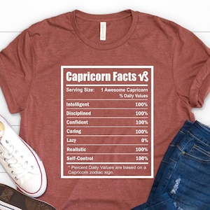 Capricorn Shirt, Capricorn Zodiac Shirt, Funny Capricorn Facts Shirt, Astrology Sign, Horoscope T-Shirt, Capricorn Birthday Gift, Zodiac Tee
