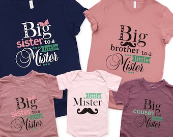 Big Brother to a Little Miss Shirt, Baby Announcement, Sibling Matching, Sister and Brother T-Shirt, Custom Family, Future Big Brother Shirt
