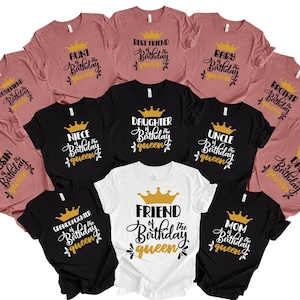 Birthday QUEEN Family Shirts, Unisex I&#39;m The Birthday Queen Shirt, Youth Birthday Queen Shirt, Matching Squad, Birthday Party Group Outfit