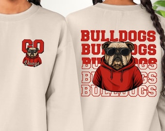 Go Bulldogs Sweatshirt;Gameday Macot Graphic Sweater,Unisex Animal Lover Sport Clothes,School Spirit Gift