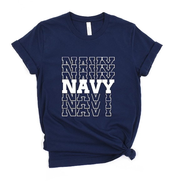 Camisa azul marino, fuente de espejo, camisa retro, camisa de la Marina de los EE. UU., camiseta militar, camisa patriótica, camisa de veterano de la Marina, camisa del Día de los Caídos, regalo de veteranos