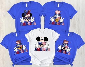 Disney Patriotic Shirt, Independence Day Mickey Tee, Disney Vacation Group Shirt, Red White Blue Mickey and Friends Tee, 4th of July Gift