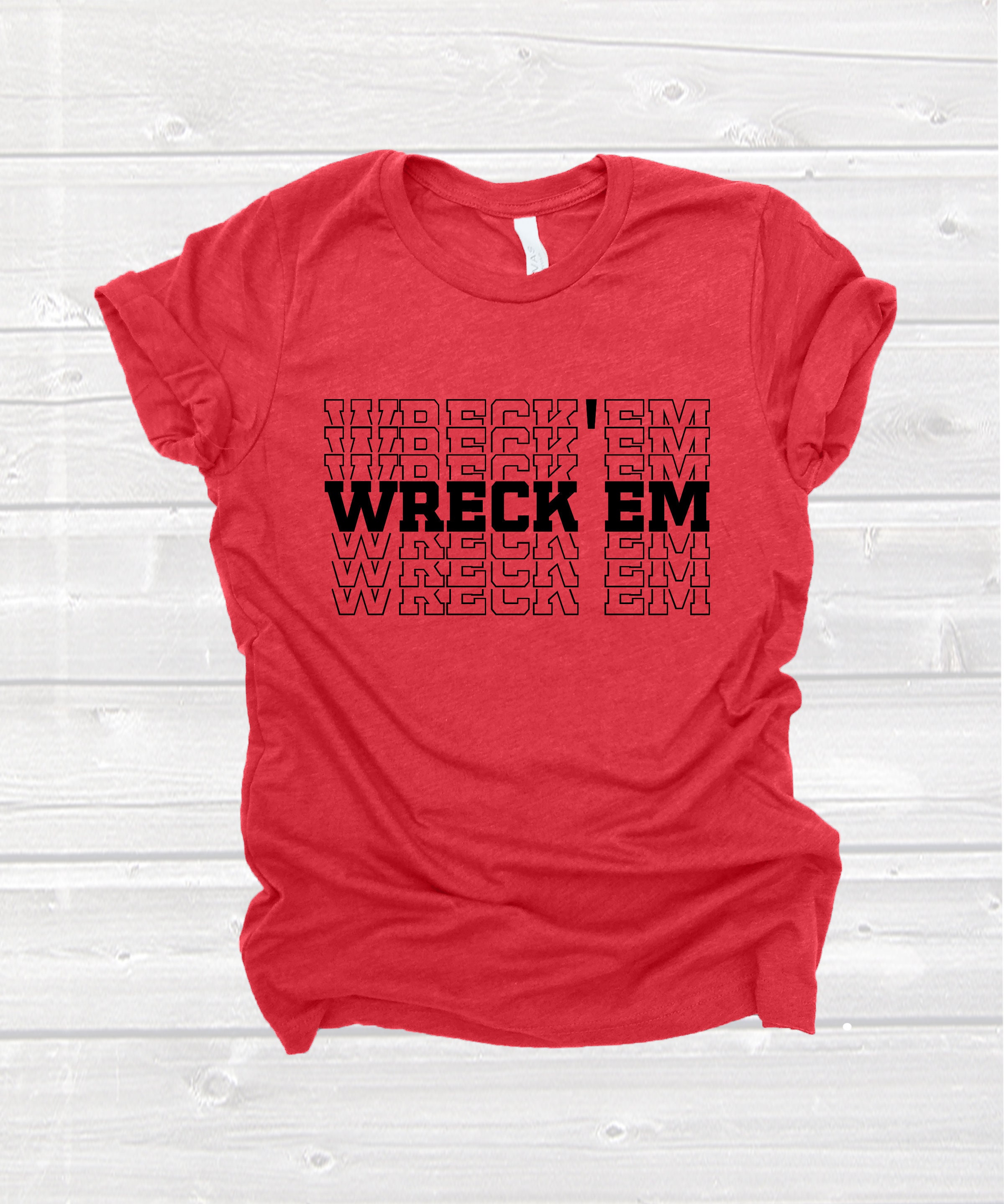 Wreck'em Shirt, Mirror Font, Retro Shirt, Your University Tee ...