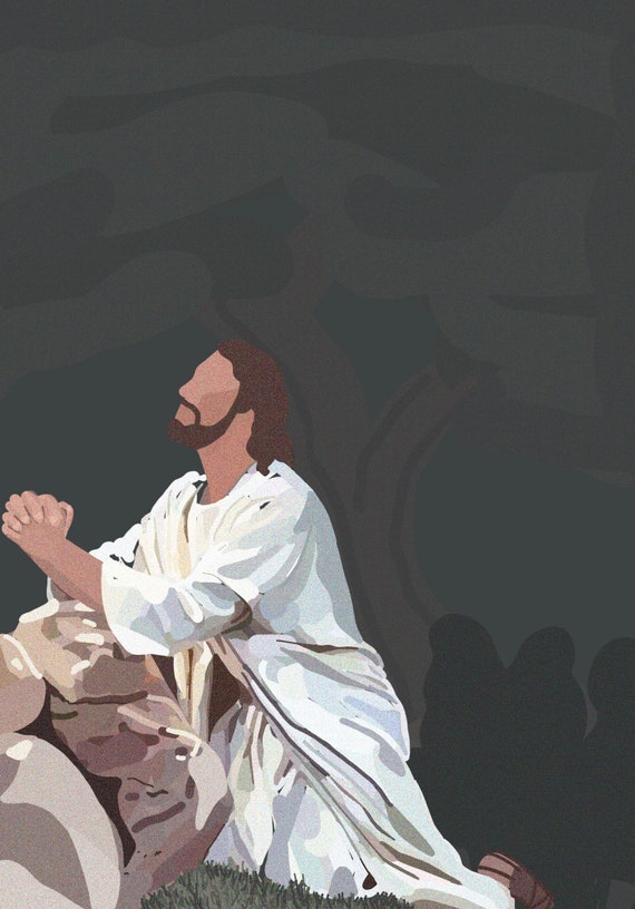 Jesus Christ Praying In The Garden Of Gethsemane
