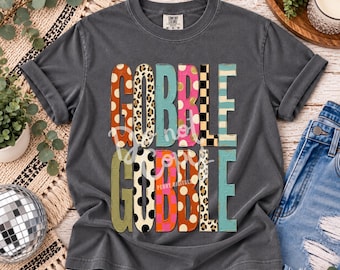 Gobble Gobble PNG, Thanksgiving PNG, ontwerp voor een herfstshirt, direct downloaden