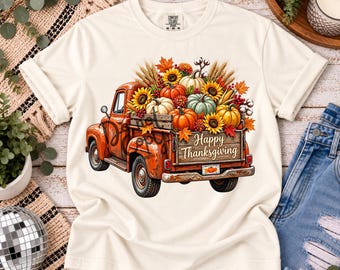 Thanksgiving Truck PNG, Fall Pumpkin Truck PNG, Vintage Fall Truck Design, Happy Thanksgiving PNG, Autumn Harvest Sublimation