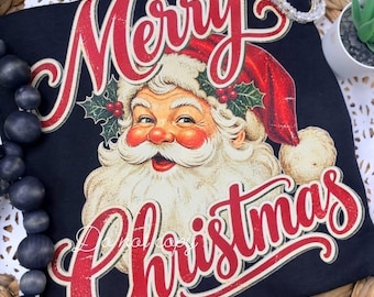 Vintage, verweerd, vrolijk kerstfeest, kerstman, PNG