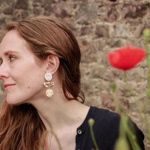 The Leilani Gold Seashell Polymer Clay Geometric Earrings - Etsy