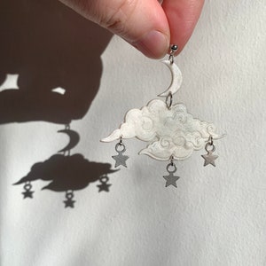 The Cirrus Cloud and Star Polymer Clay Earrings image 7